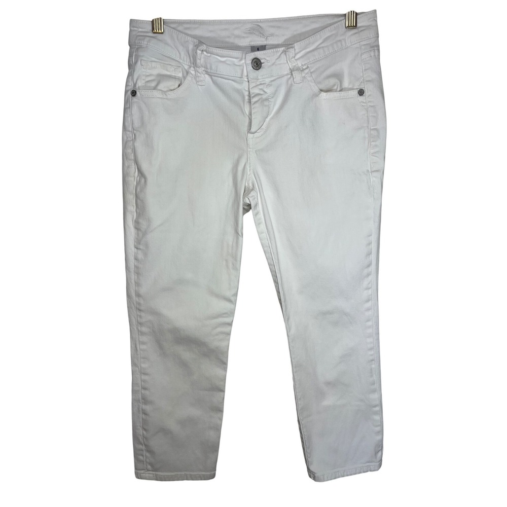Tommy Bahama Crop Jeans Womens 6 White Mid Rise Stretch Denim‎